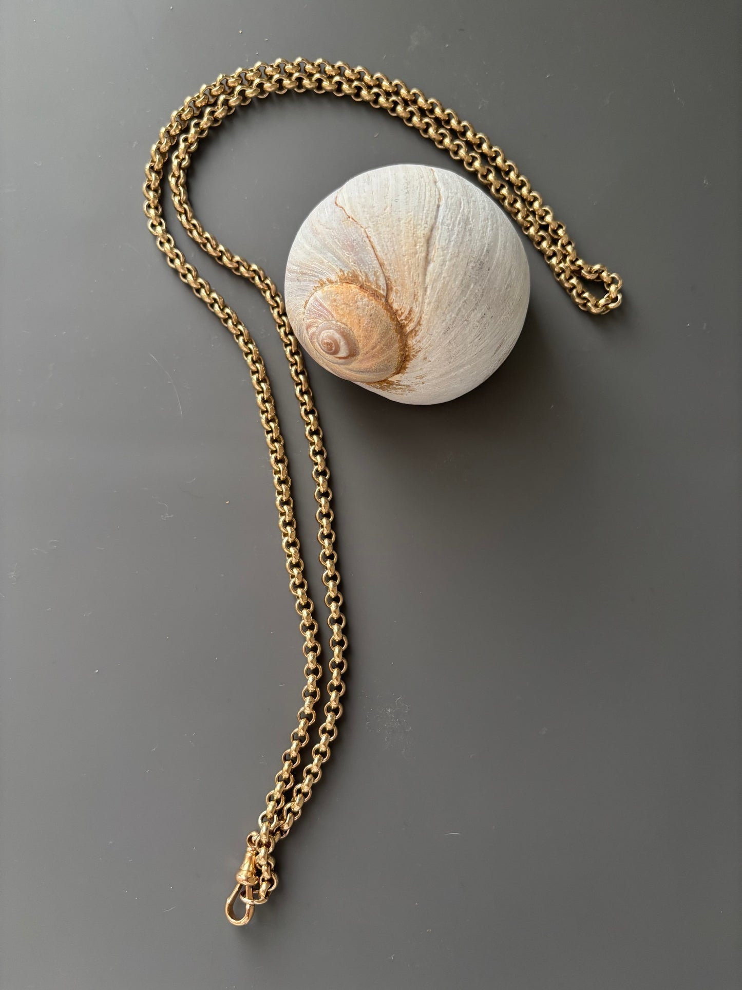 Antique 9k Gold Rolo / Belcher Chain w/ Dog Clip Closure