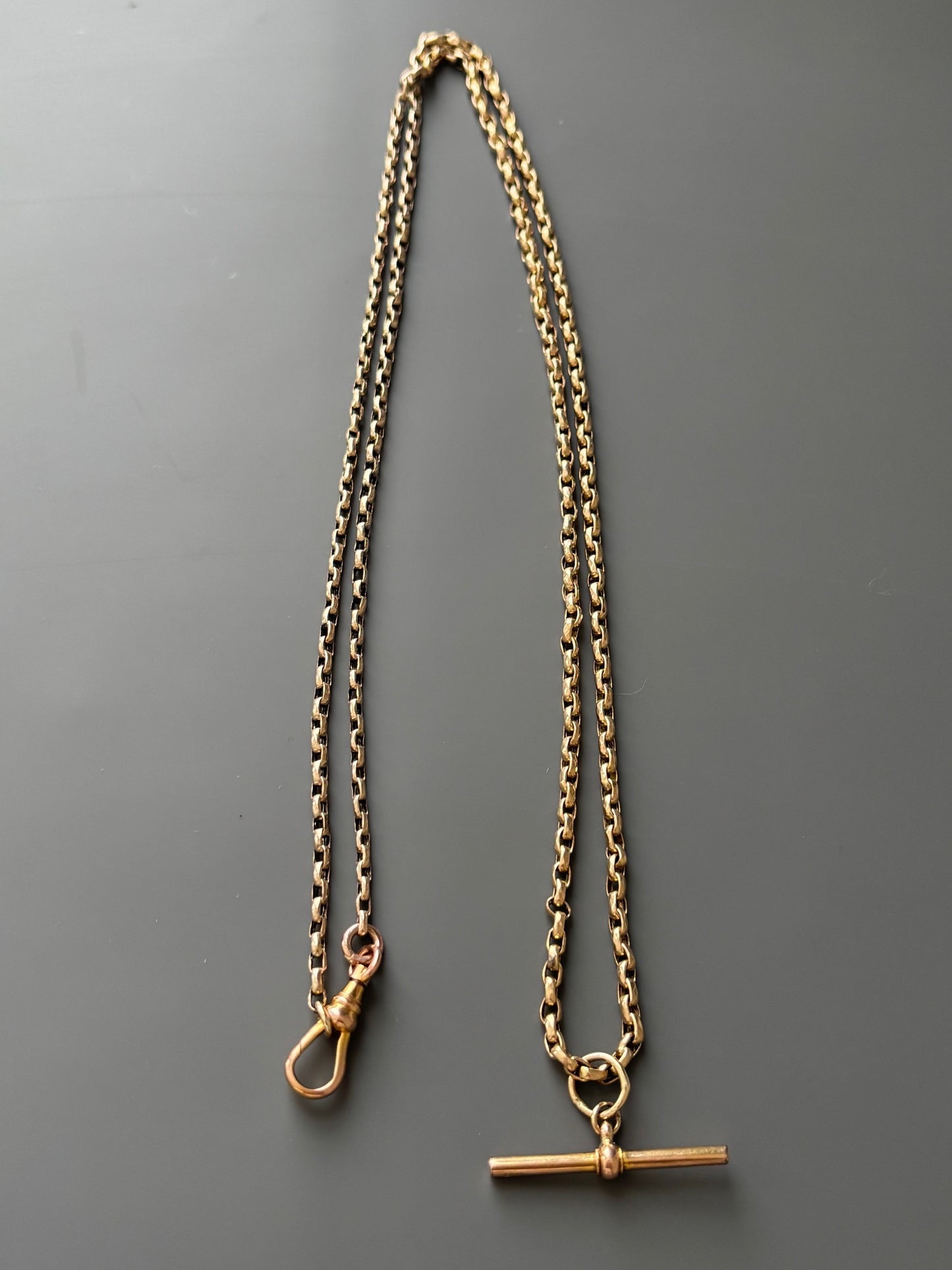 9k Gold Long Vintage Chain w/ Removable T-Bar