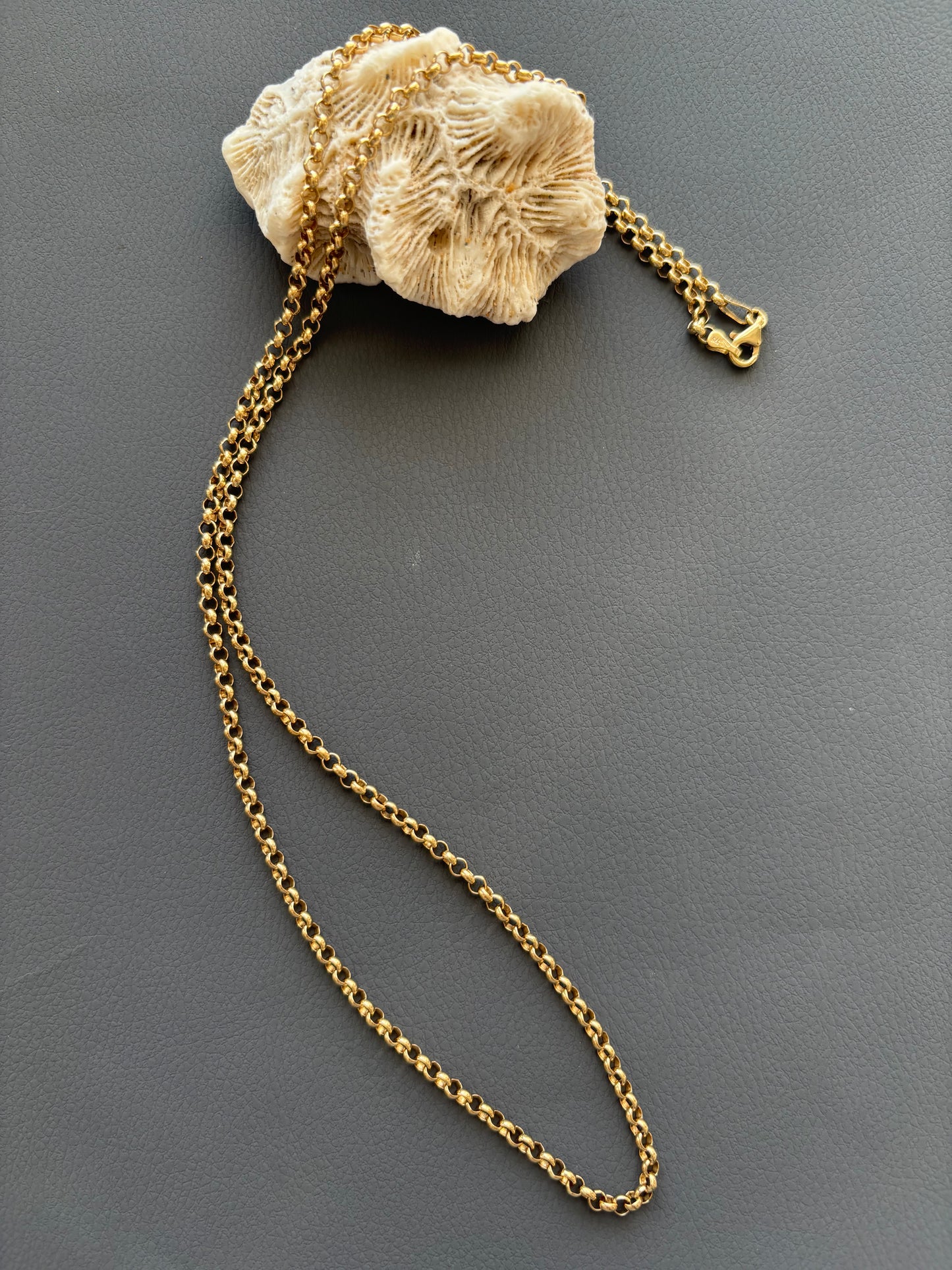 Vintage 9k Gold Rolo / Belcher Chain Necklace