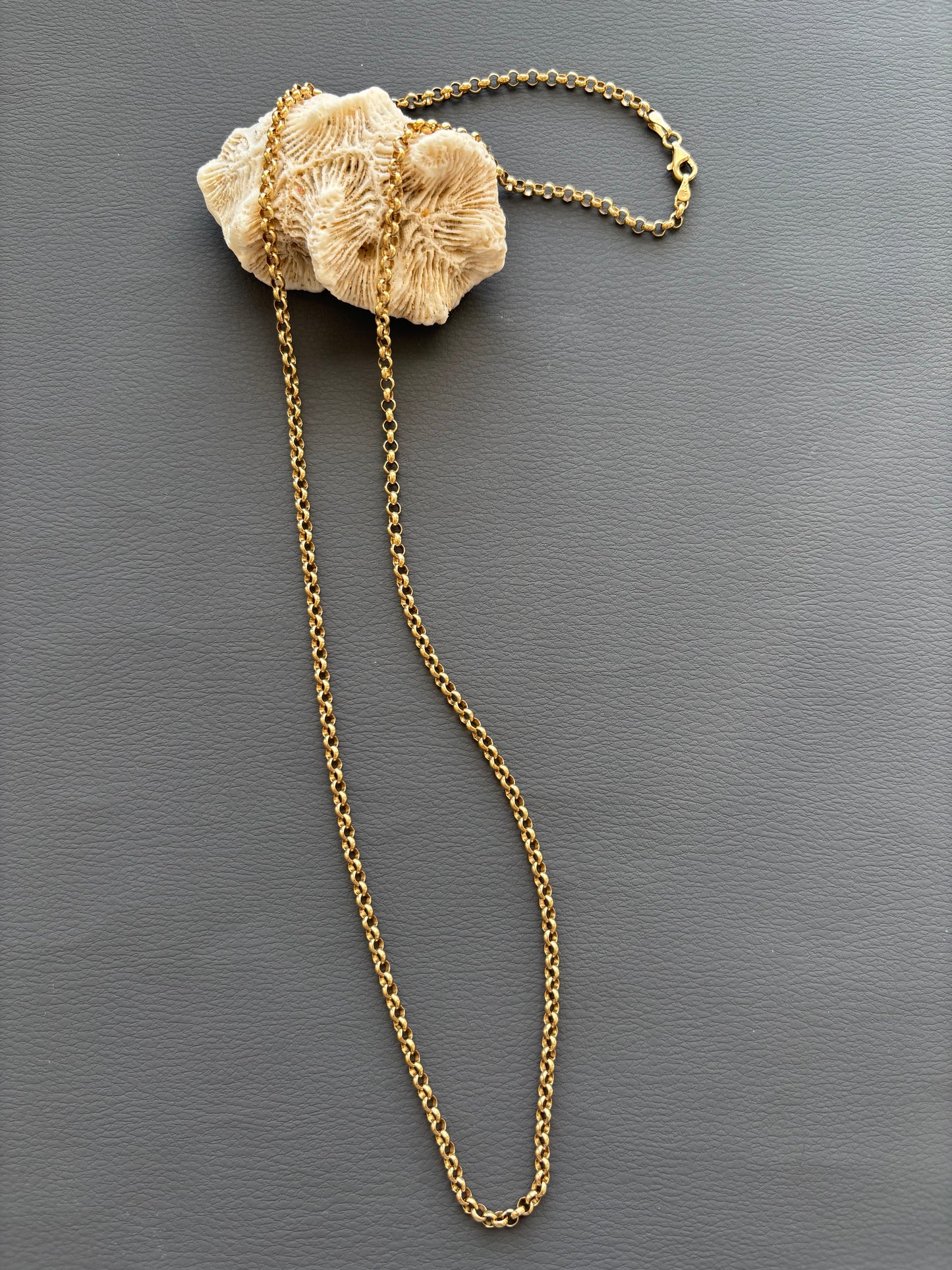 Vintage 9k Gold Rolo / Belcher Chain Necklace