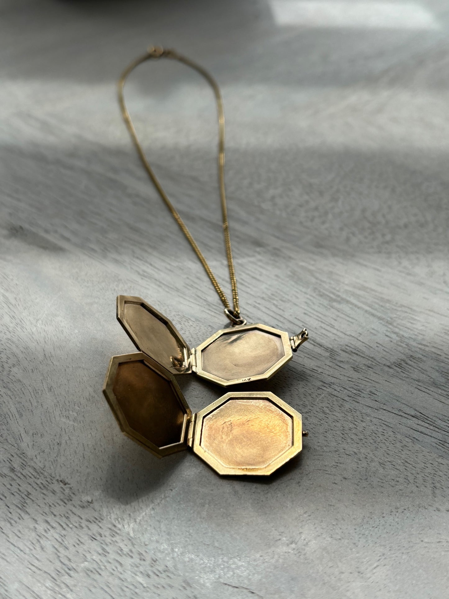 14k Mini Curb Chain and 4 way folding Pendant