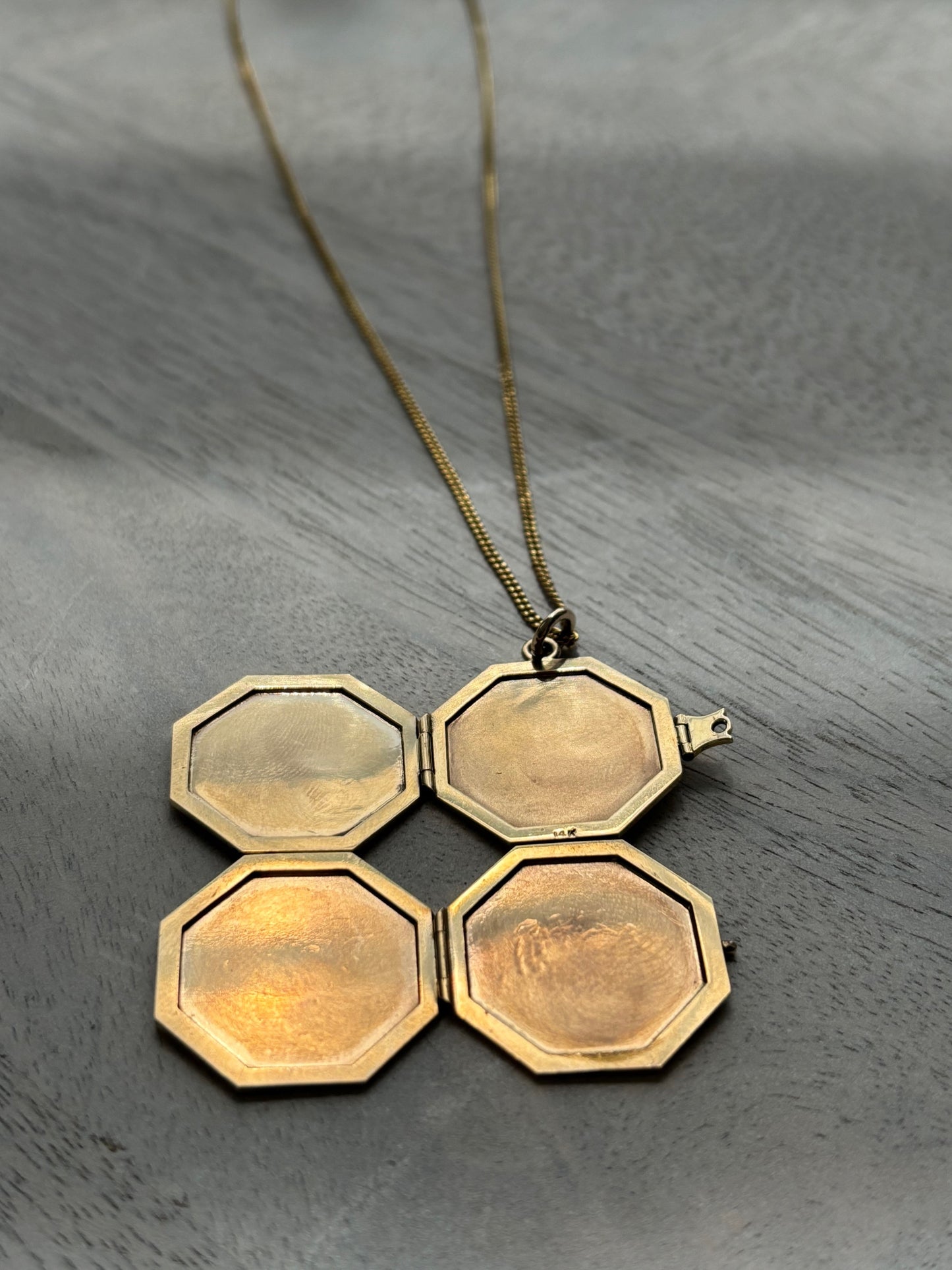 14k Mini Curb Chain and 4 way folding Pendant