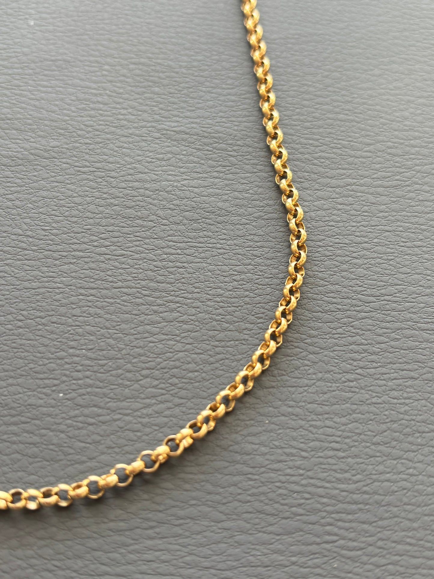 Vintage 9k Gold Rolo / Belcher Chain Necklace