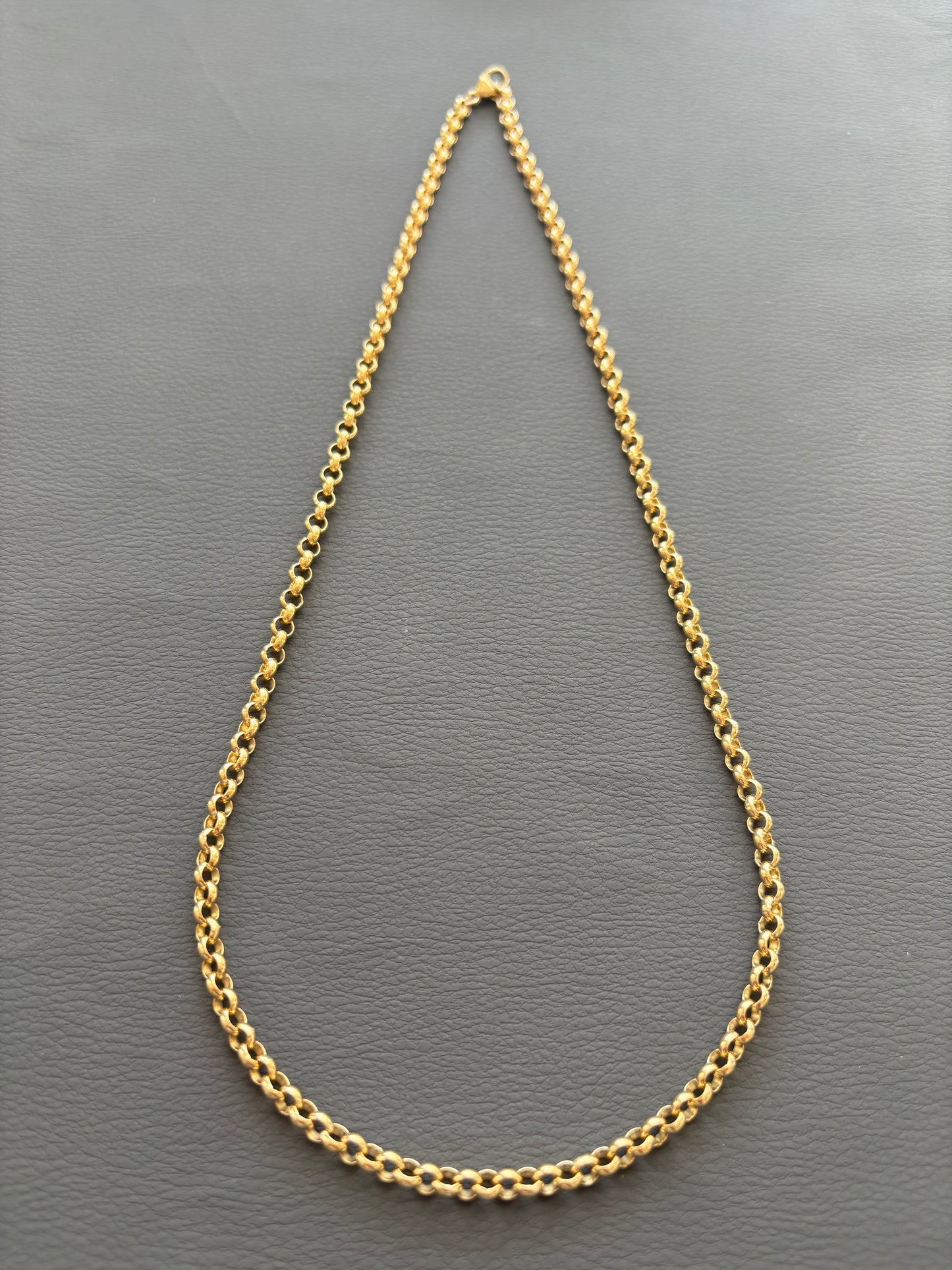 Vintage 9k Gold Rolo / Belcher Chain Necklace