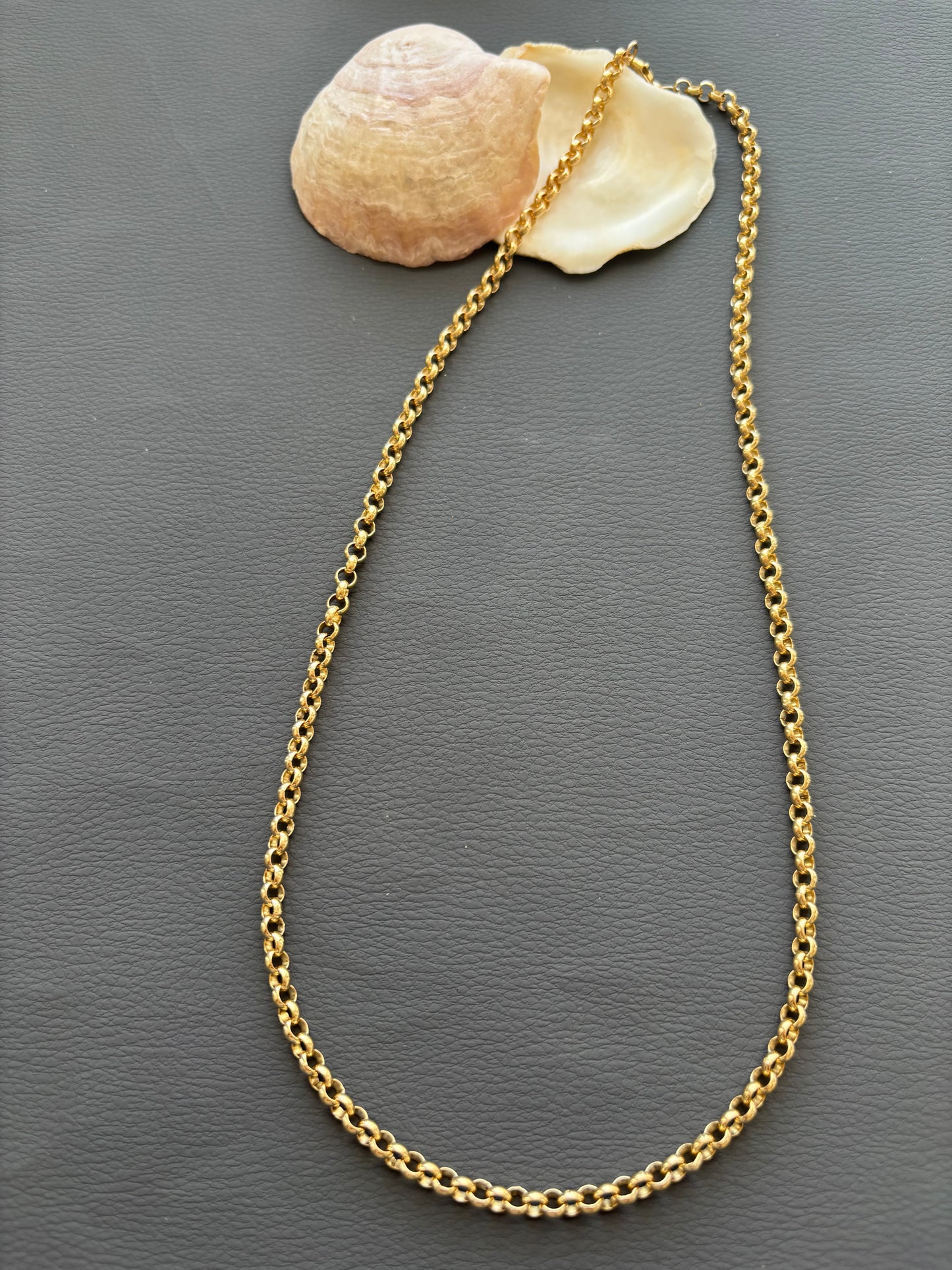 Vintage 9k Gold Rolo / Belcher Chain Necklace