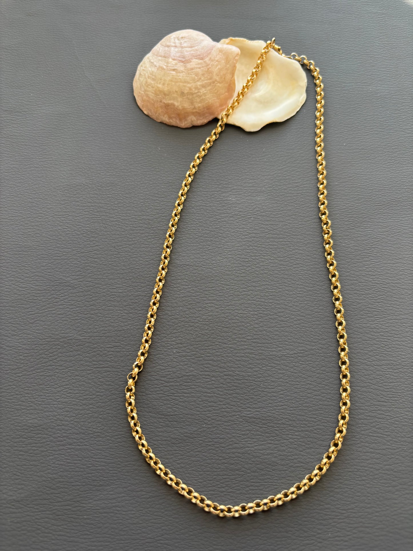 Vintage 9k Gold Rolo / Belcher Chain Necklace