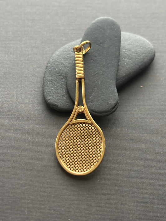 Vintage 9k Gold Tennis Racquet Charm