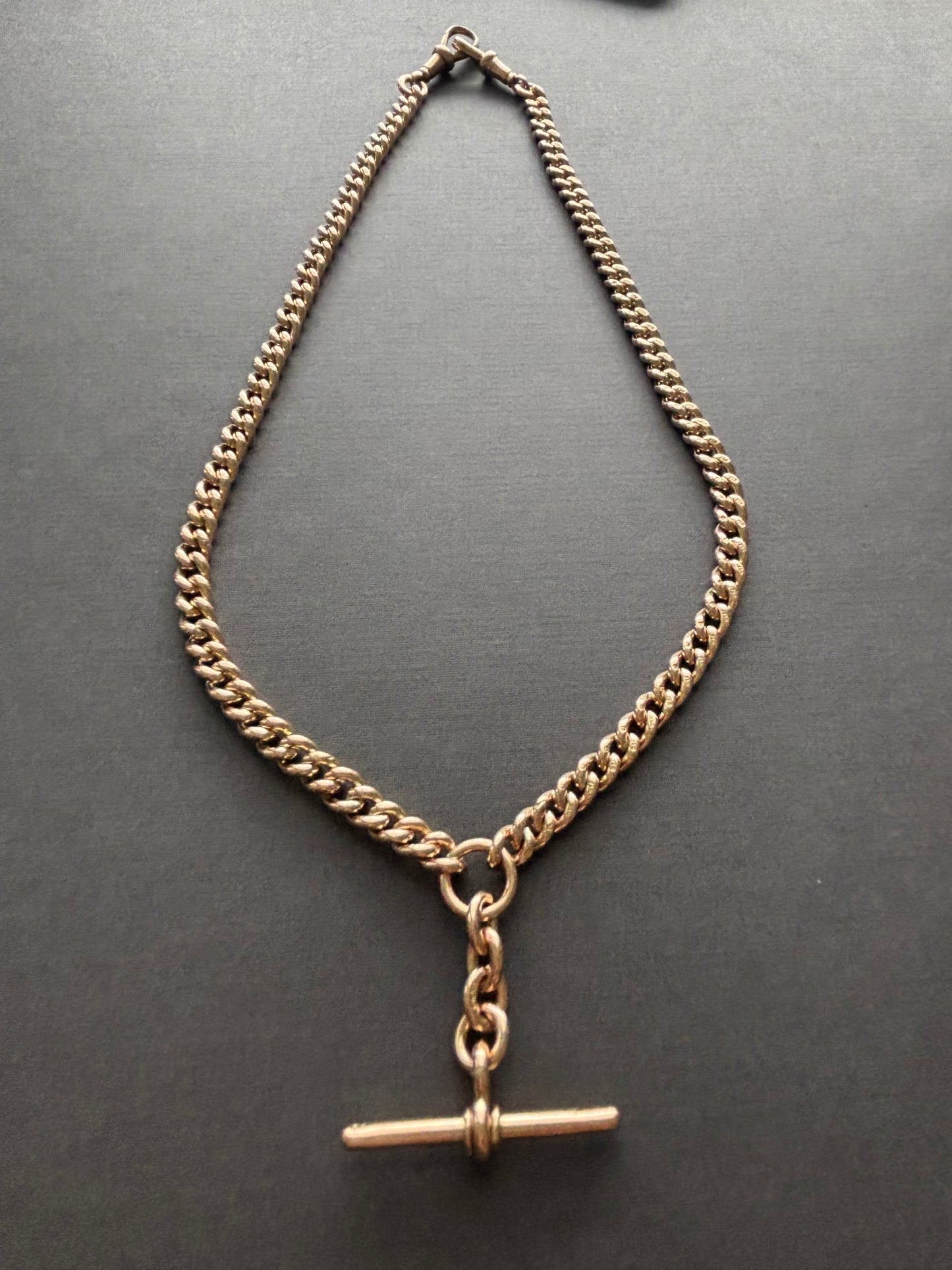 Antique 9k Gold Albert Chain with T-Bar