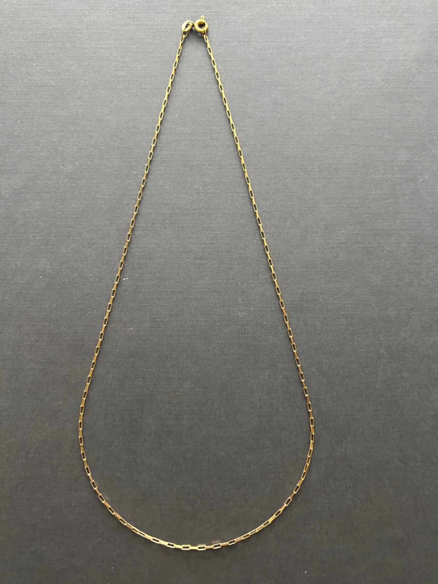 Vintage 9k Gold Square Belcher Chain Necklace