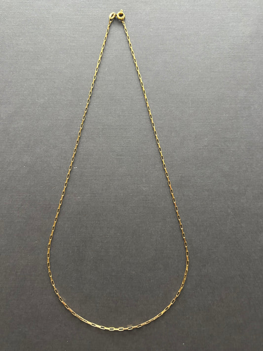 Vintage 9k Gold Square Belcher Chain Necklace
