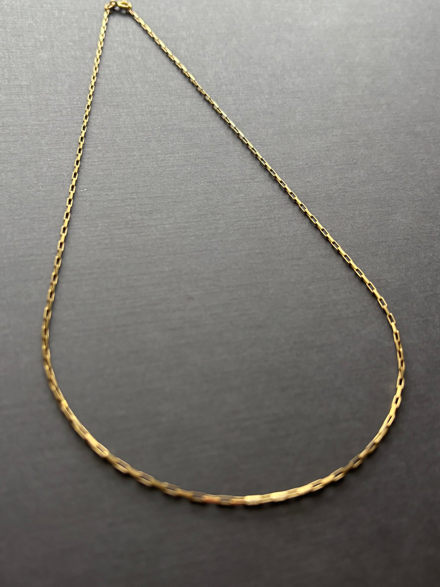 Vintage 9k Gold Square Belcher Chain Necklace