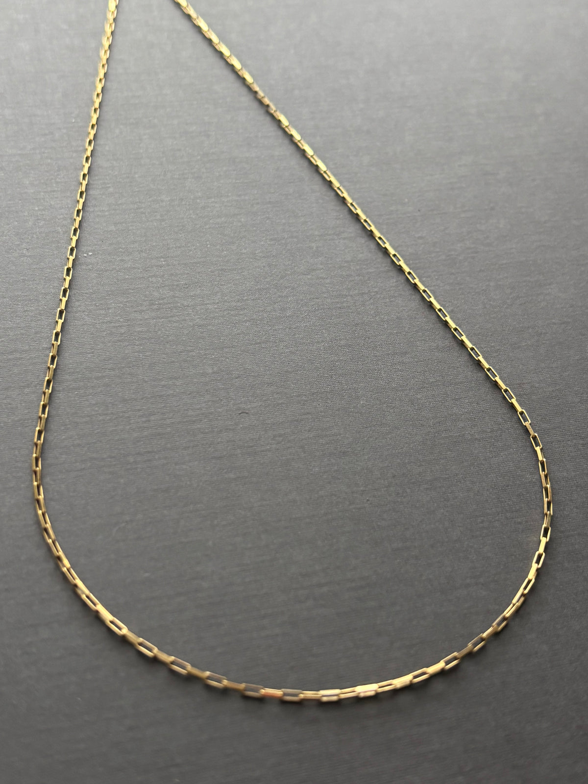 Vintage 9k Gold Square Belcher Chain Necklace