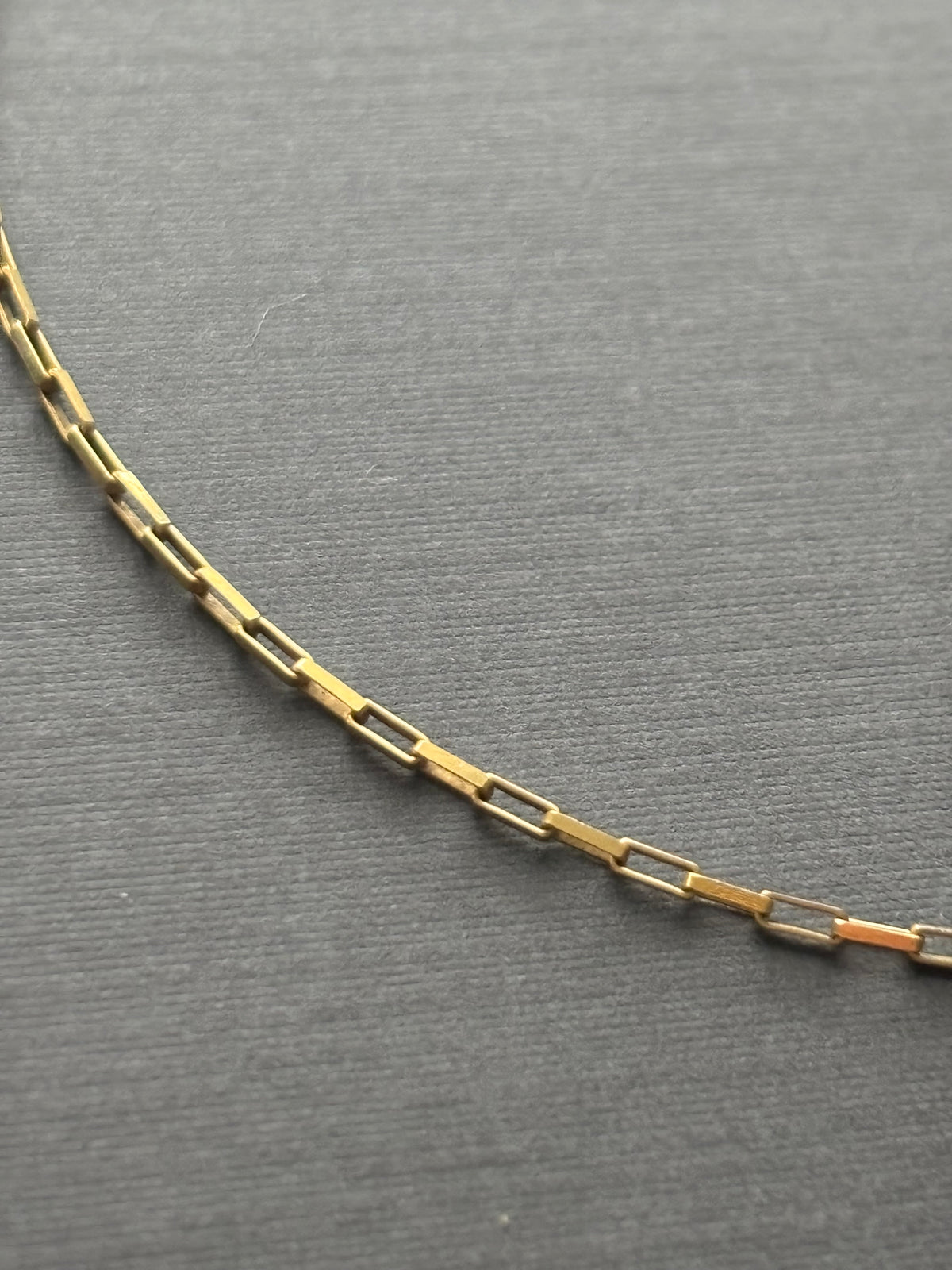 Vintage 9k Gold Square Belcher Chain Necklace