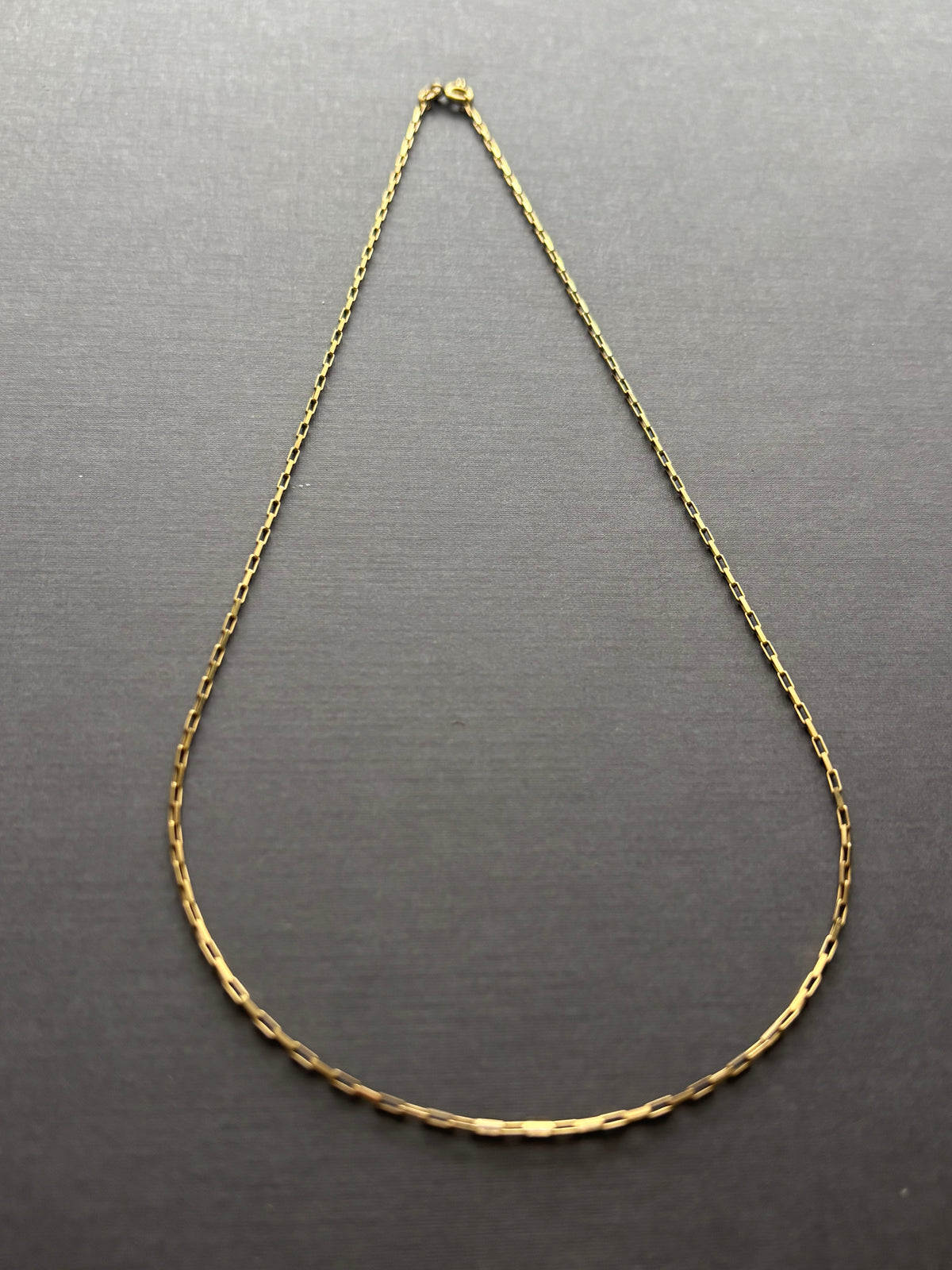Vintage 9k Gold Square Belcher Chain Necklace