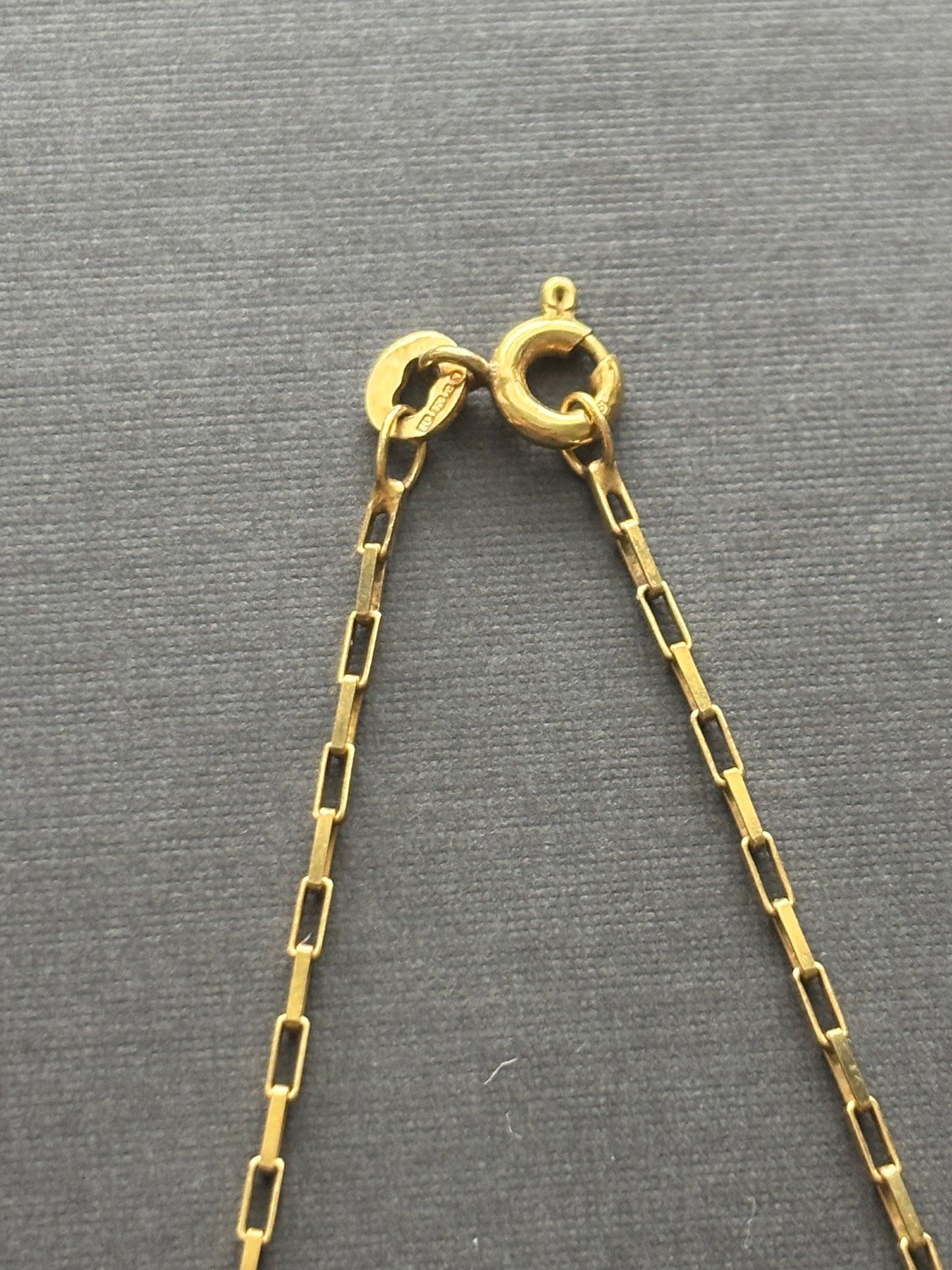 Vintage 9k Gold Square Belcher Chain Necklace