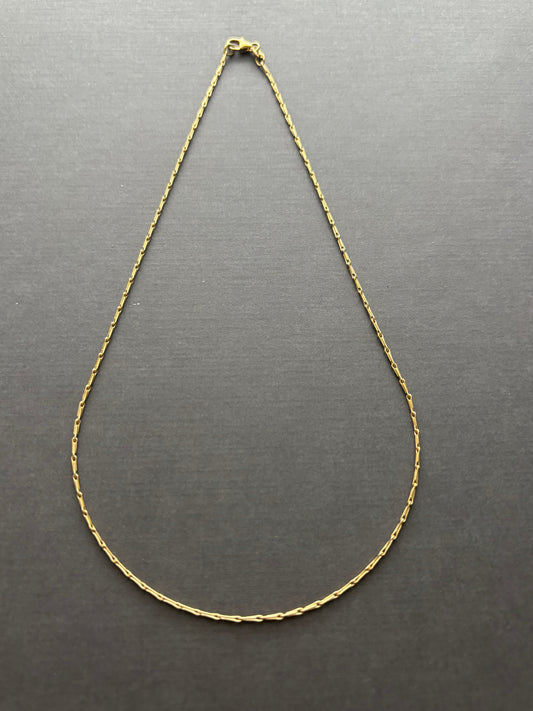Vintage 18k Gold Barleycorn Link Chain Necklace