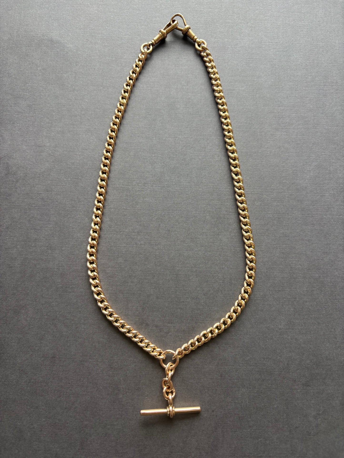 Antique 9k Gold Albert Chain with T-Bar