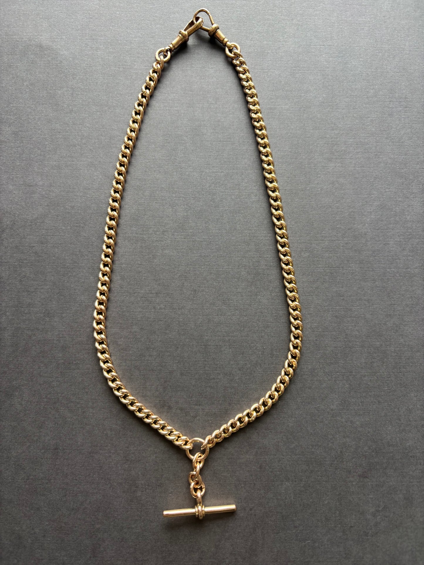 Antique 9k Gold Albert Chain with T-Bar