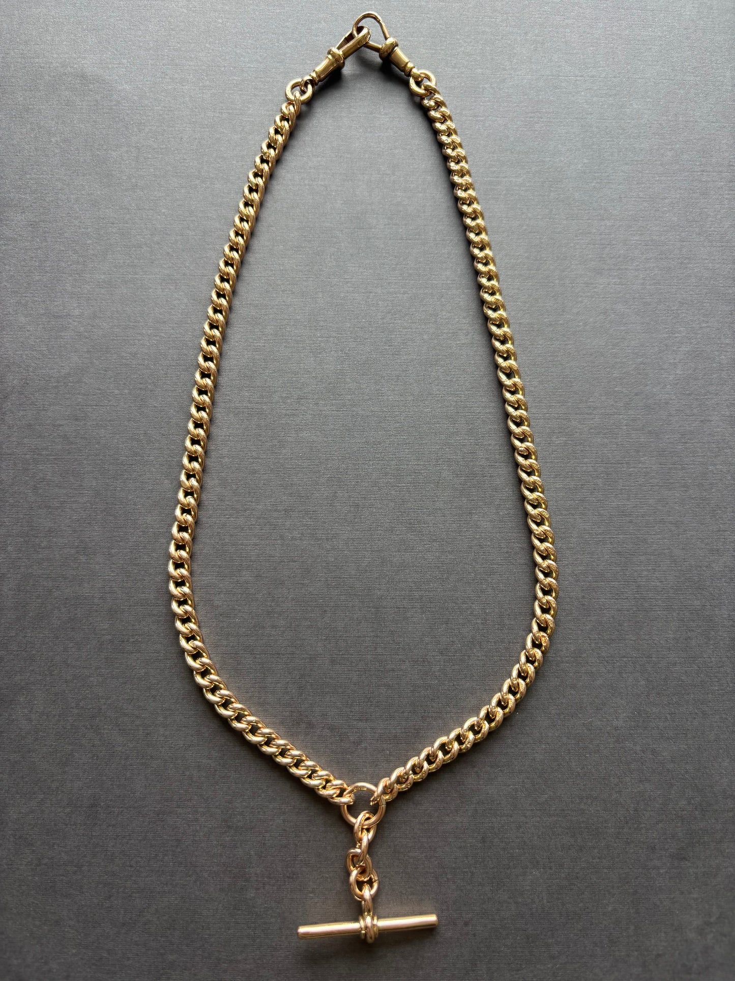 Antique 9k Gold Albert Chain with T-Bar