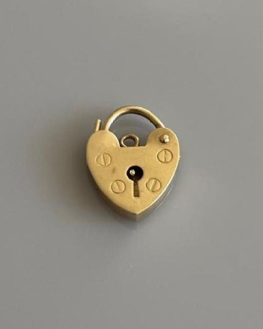 9ct / 9k Gold Heart Lock / Padlock Charm Pendant