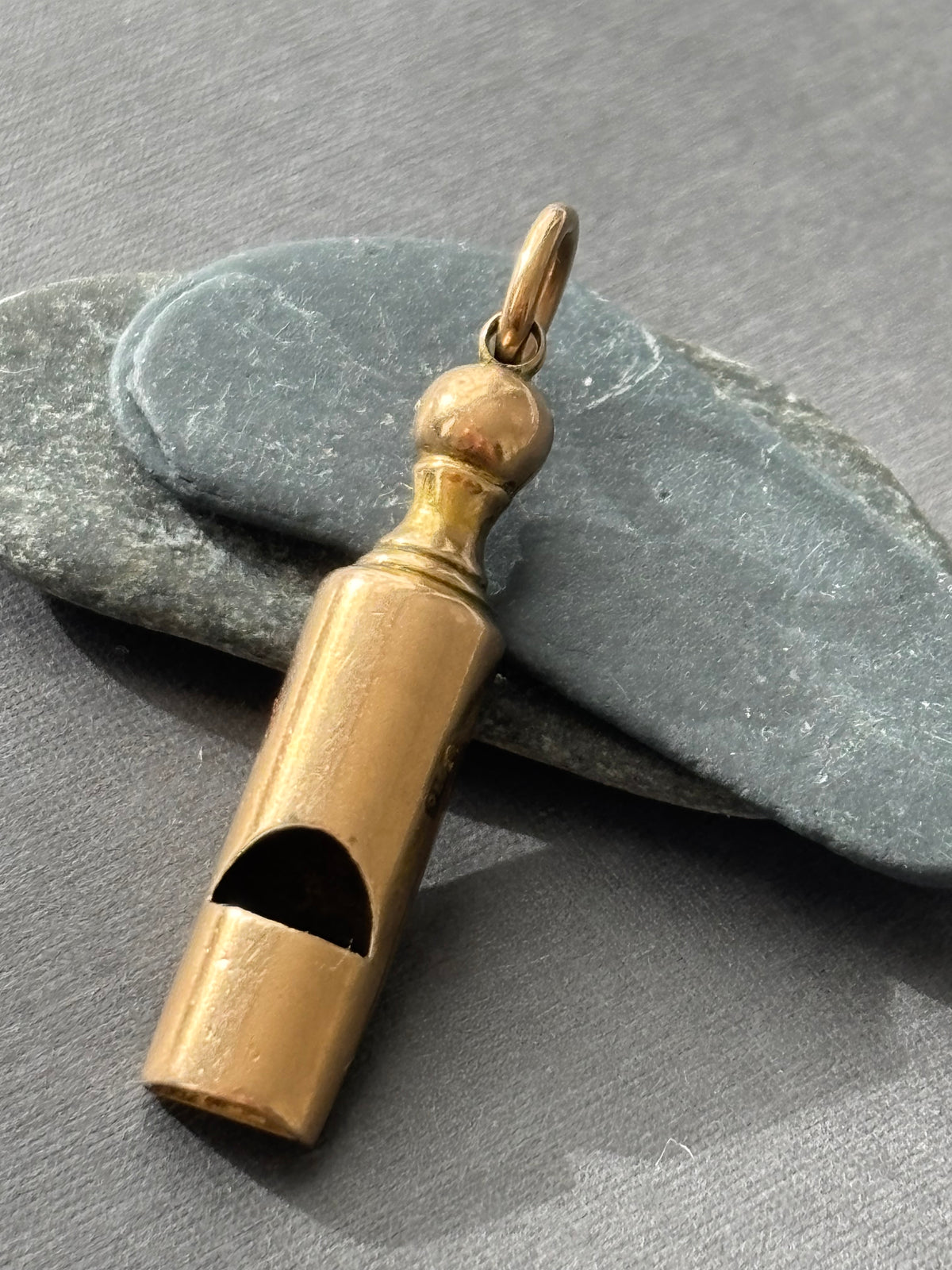 Vintage 9k Gold Whistle Charm Pendant