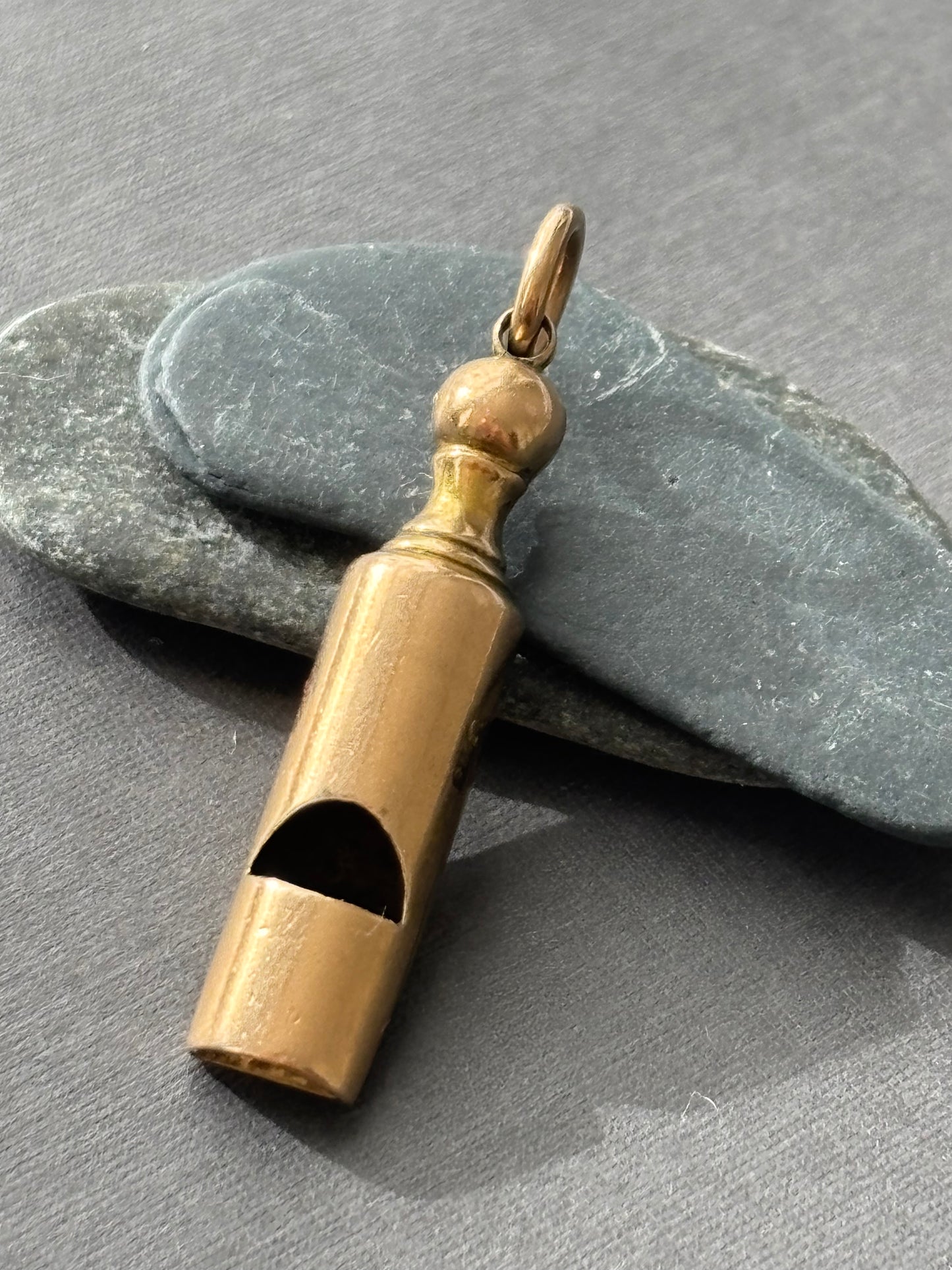 Vintage 9k Gold Whistle Charm Pendant