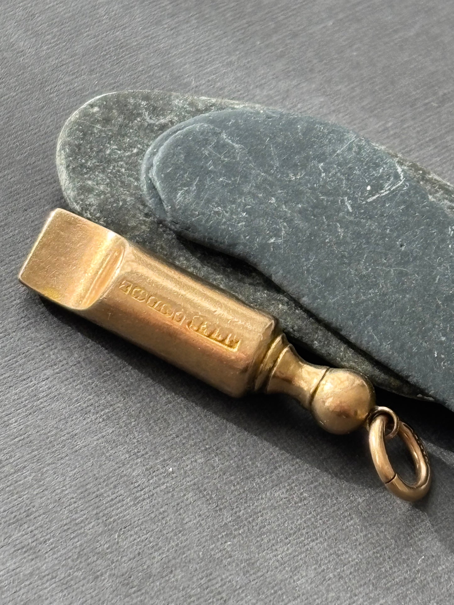 Vintage 9k Gold Whistle Charm Pendant