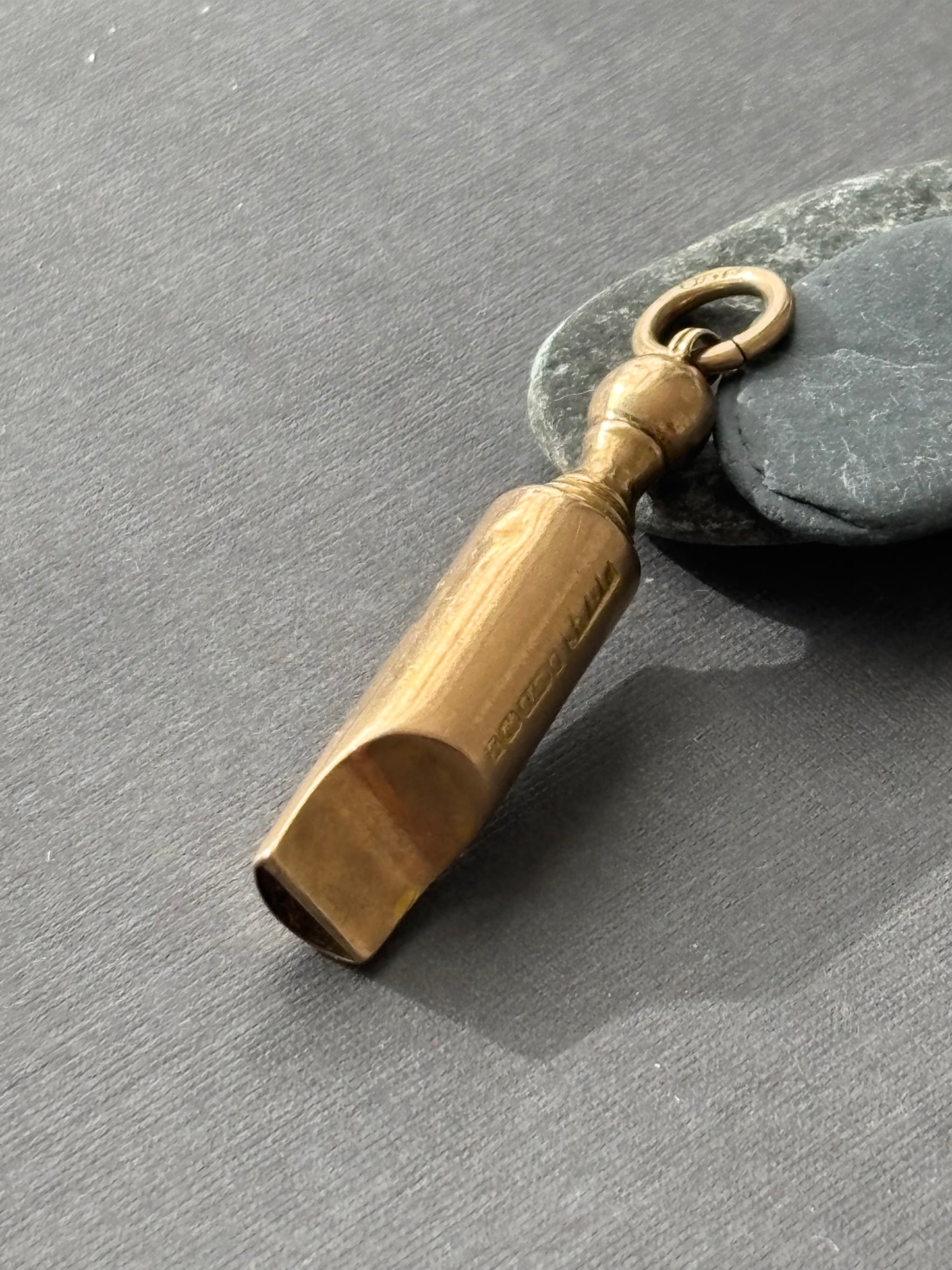 Vintage 9k Gold Whistle Charm Pendant