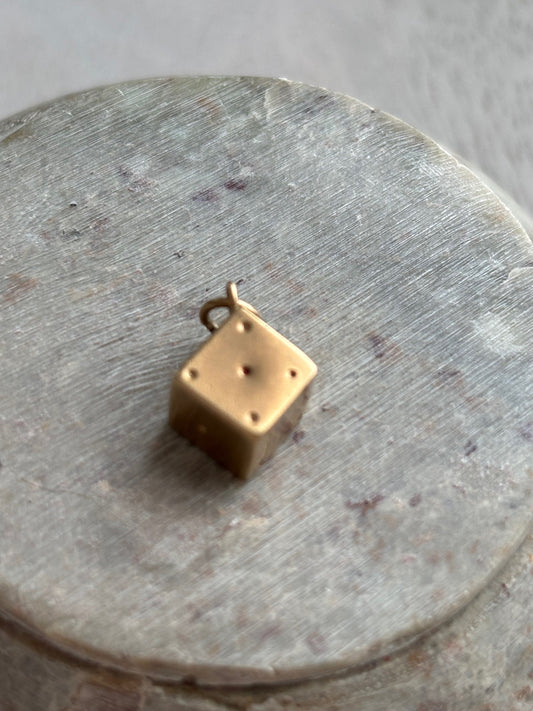 9k Gold Lucky Dice Charm