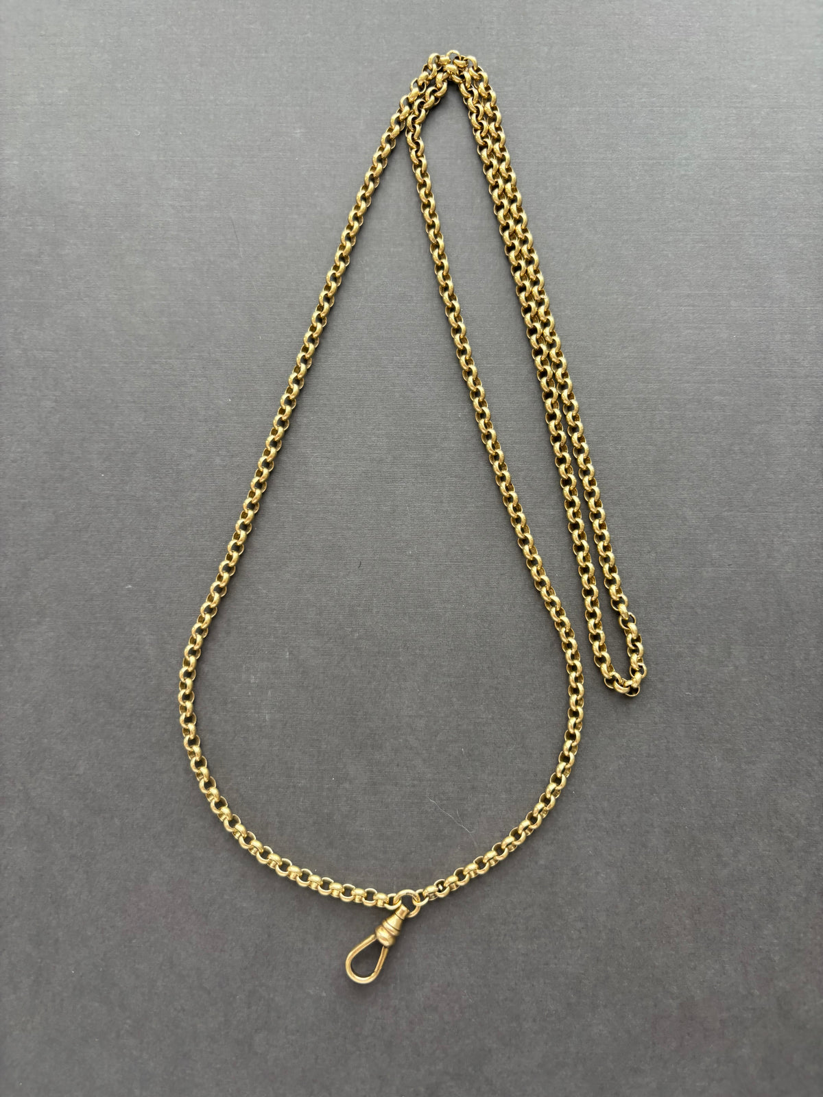 Vintage 9k Gold Long Guard Chain with Dog Clip