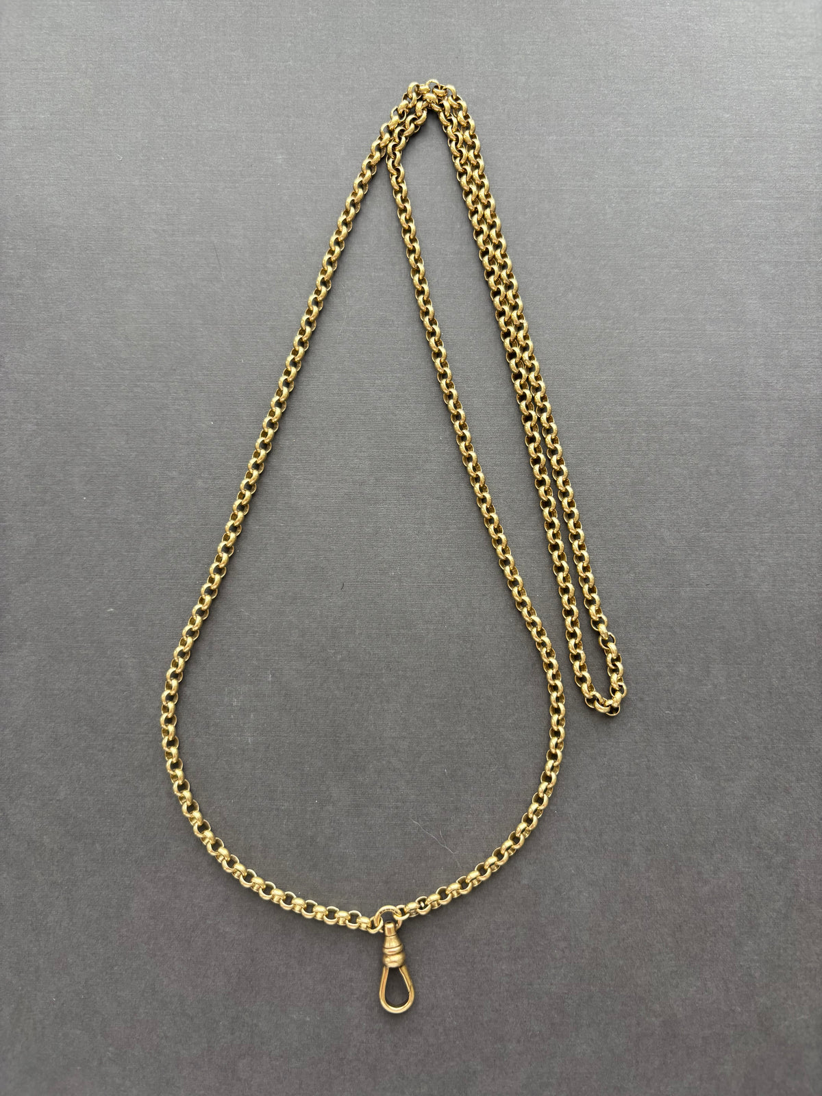 Vintage 9k Gold Long Guard Chain with Dog Clip