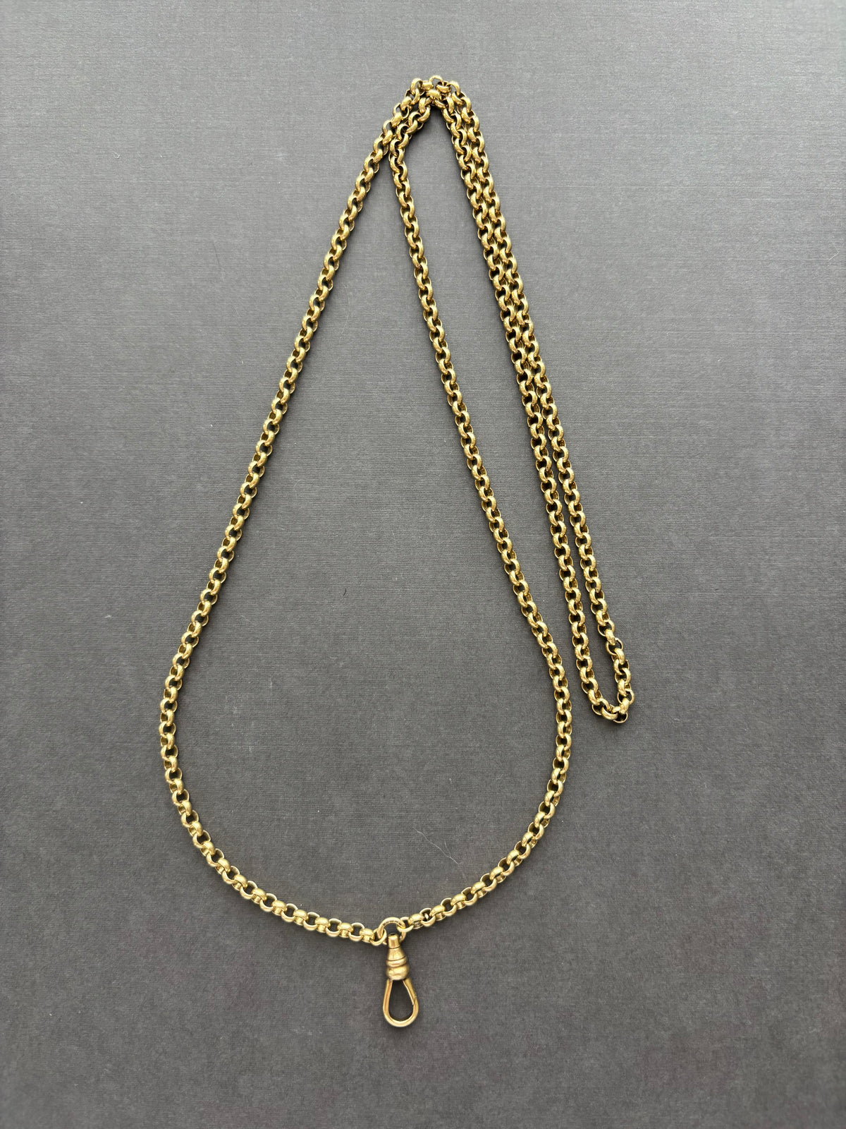 Vintage 9k Gold Long Guard Chain with Dog Clip