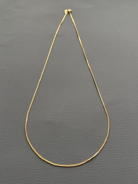 Vintage 18k Gold Mini Curb Link Chain Necklace