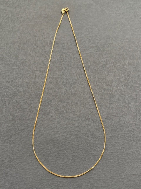 Vintage 18k Gold Mini Curb Link Chain Necklace