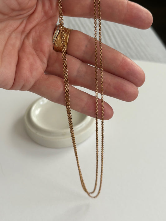 Antique French 18k Gold Double Layer Chain Necklace