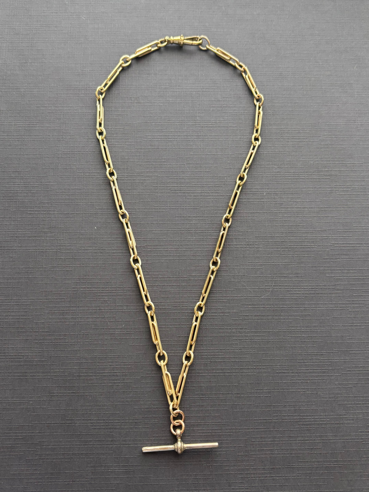 Vintage 9k Gold Trombone Chain
