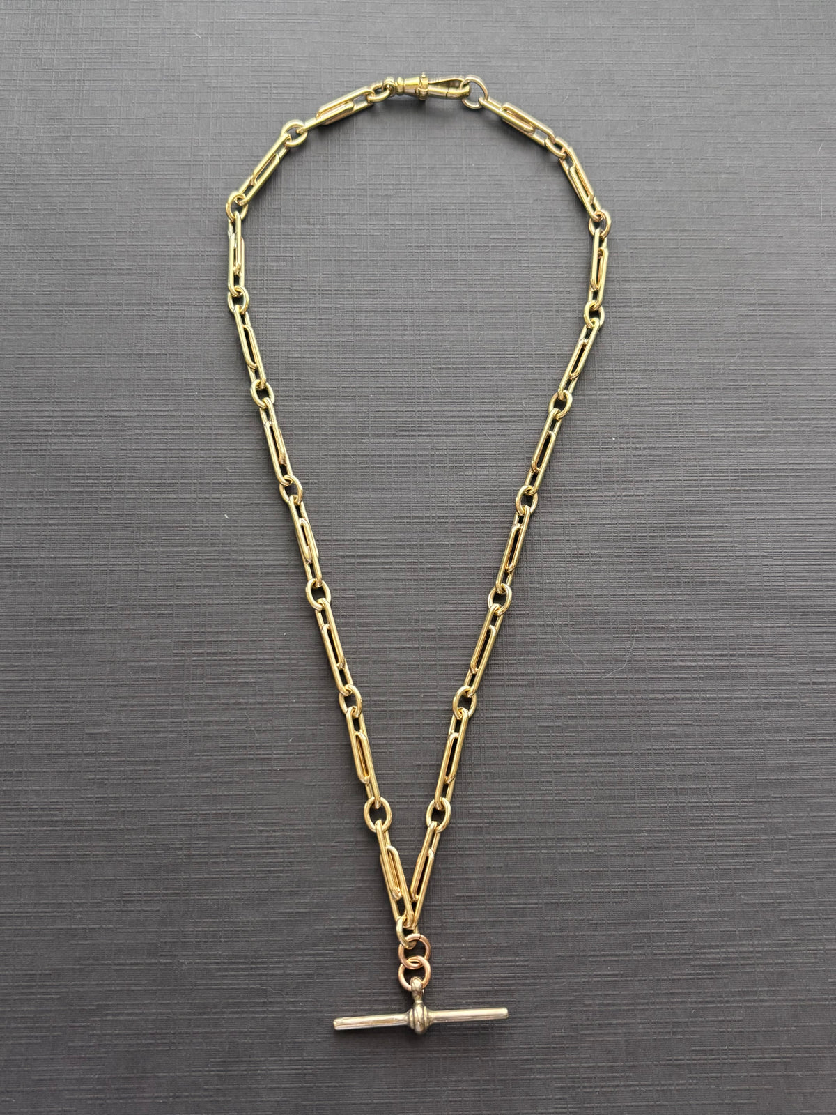 Vintage 9k Gold Trombone Chain