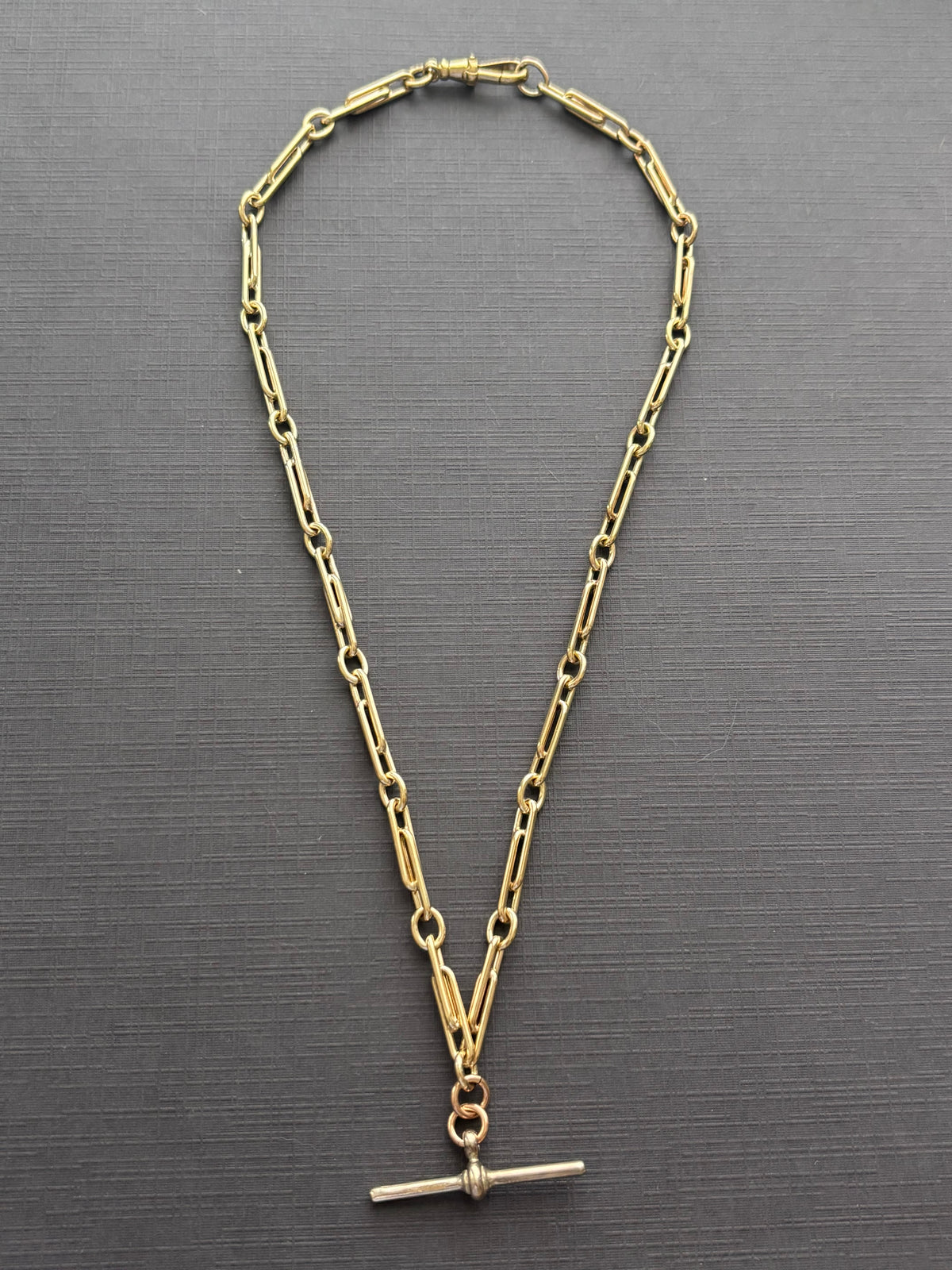 Vintage 9k Gold Trombone Chain