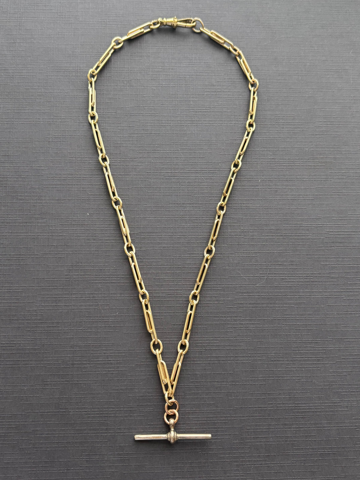 Vintage 9k Gold Trombone Chain