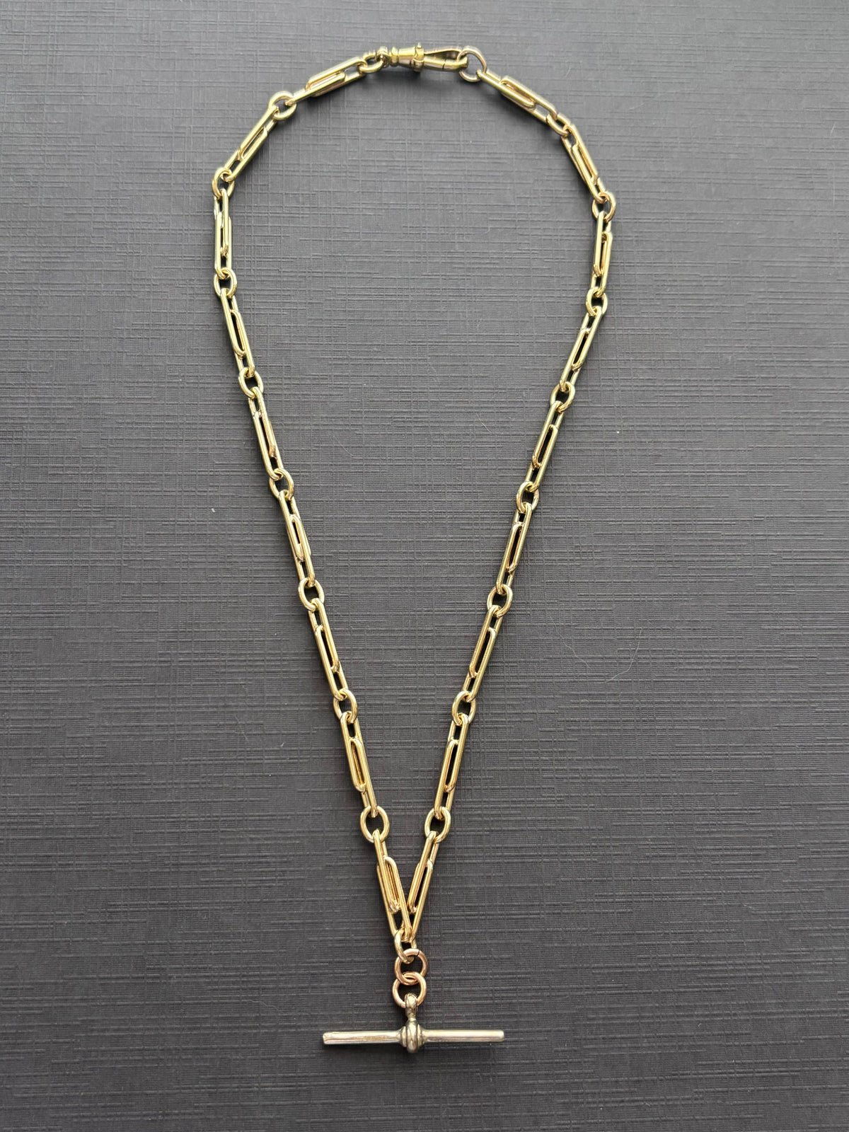 Vintage 9k Gold Trombone Chain