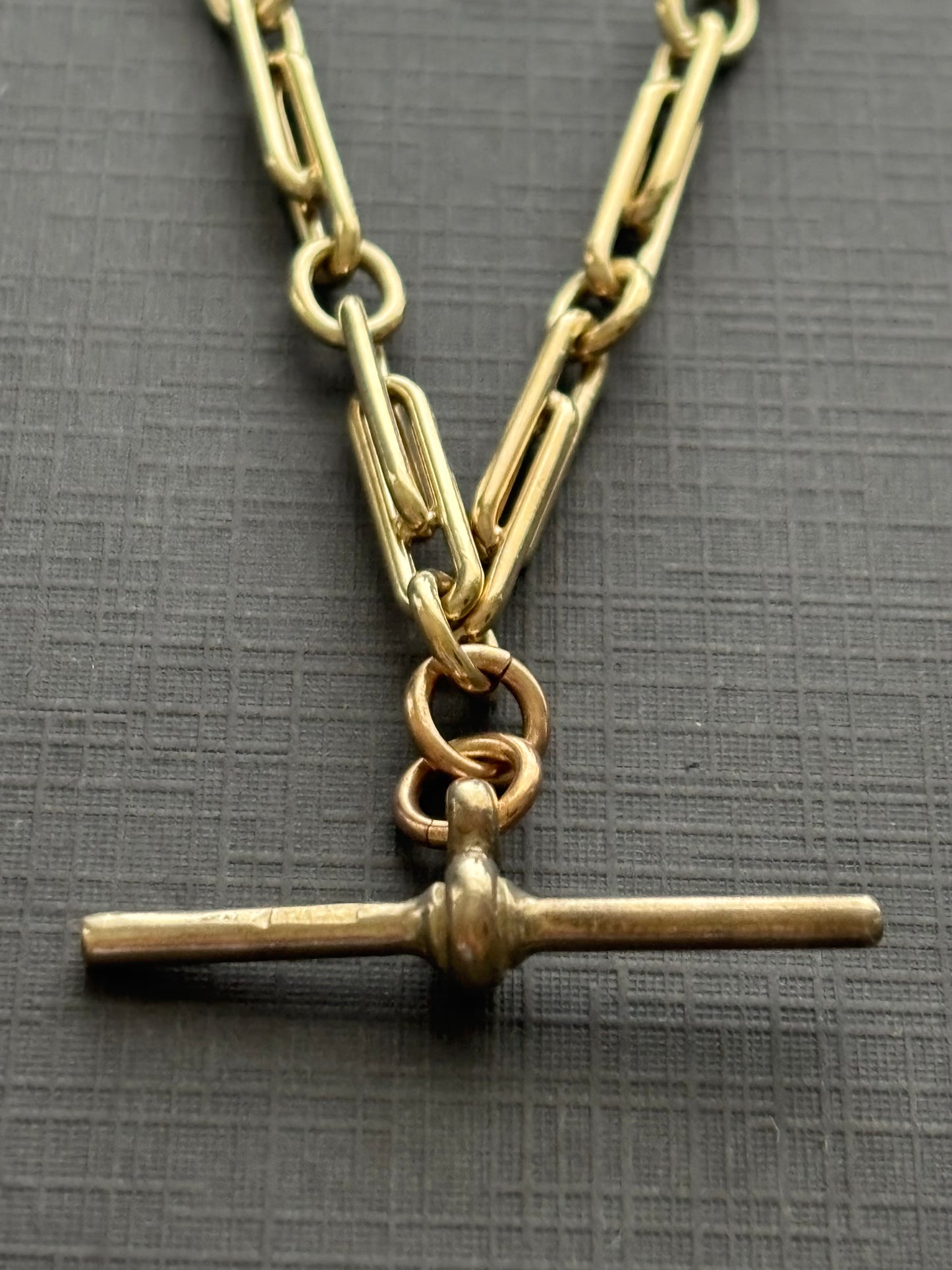 Vintage 9k Gold Trombone Chain