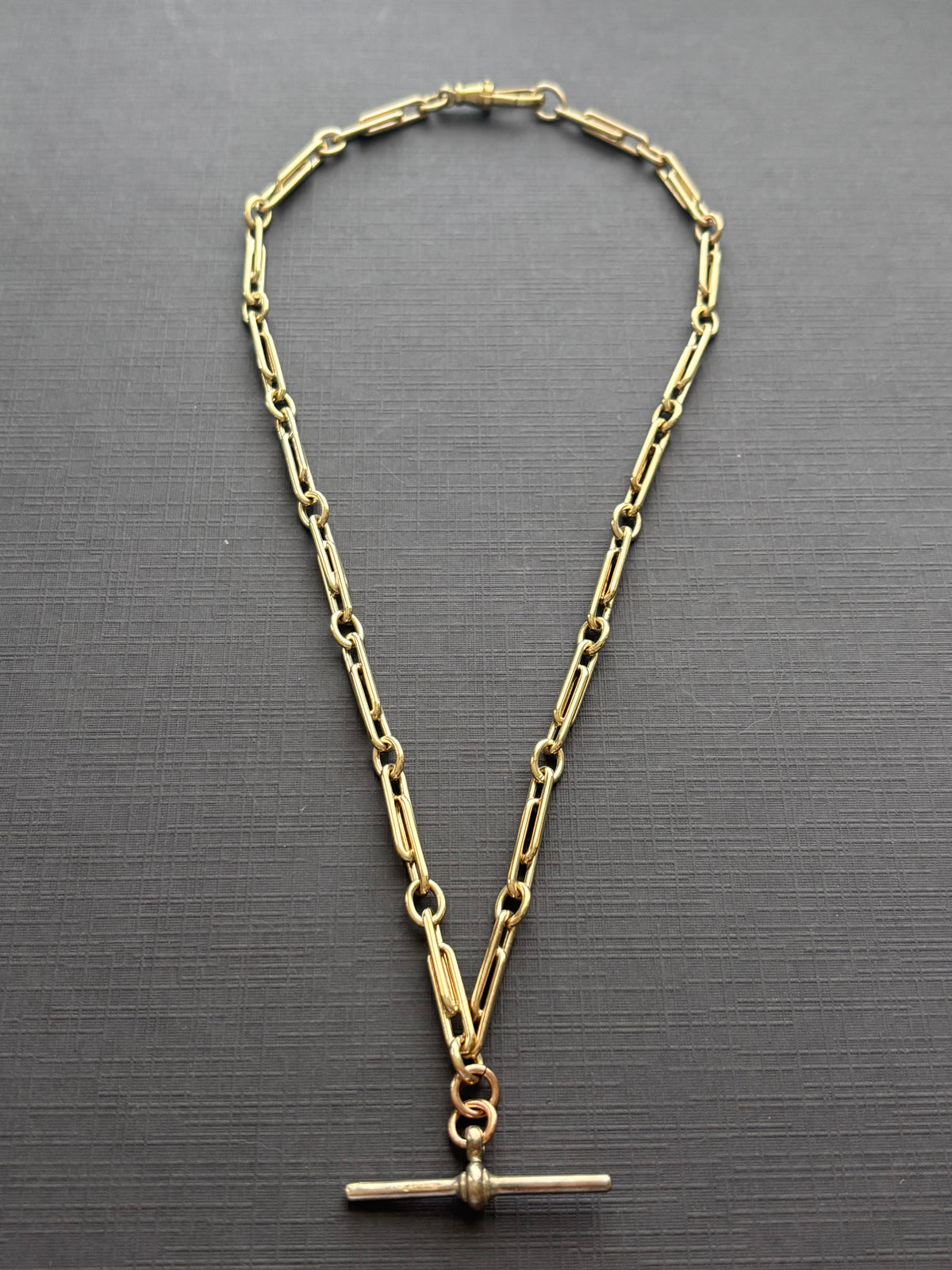 Vintage 9k Gold Trombone Chain