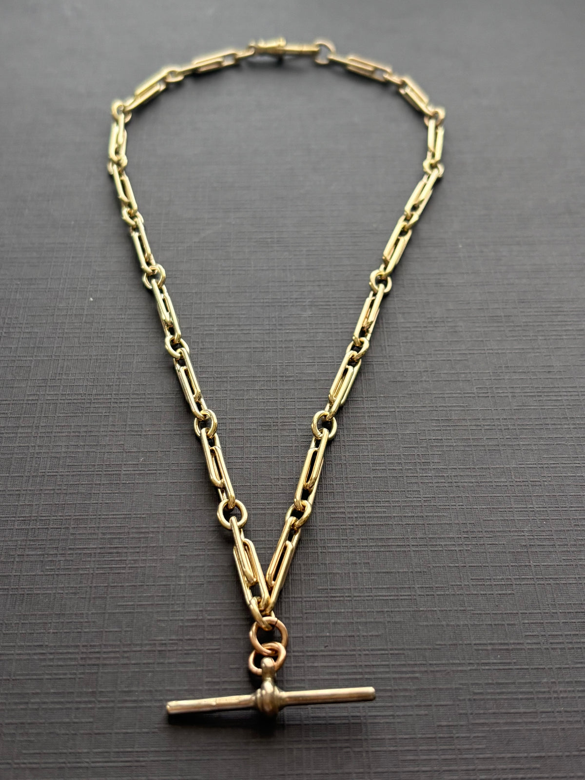 Vintage 9k Gold Trombone Chain