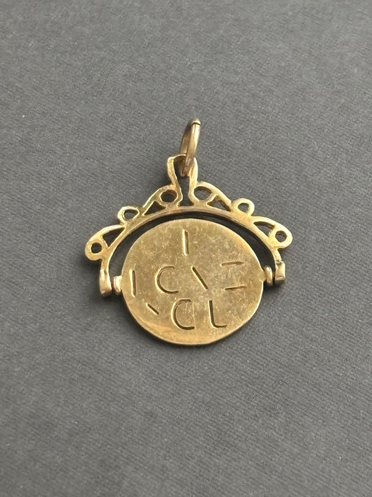 Vintage 9k Gold I Love You Spinner Charm