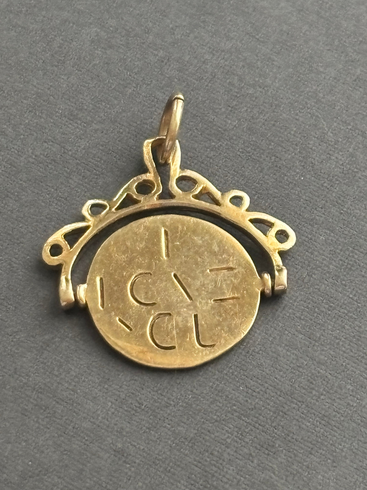 Vintage 9k Gold I Love You Spinner Charm