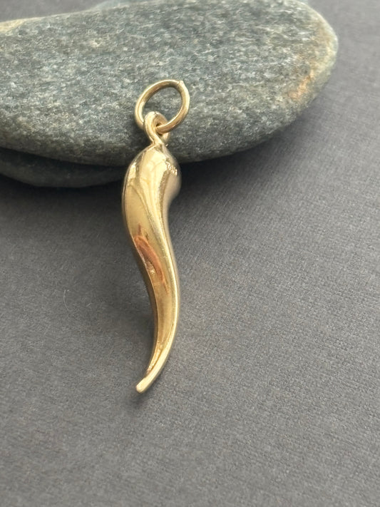 Vintage 9k Gold Cornicello Charm