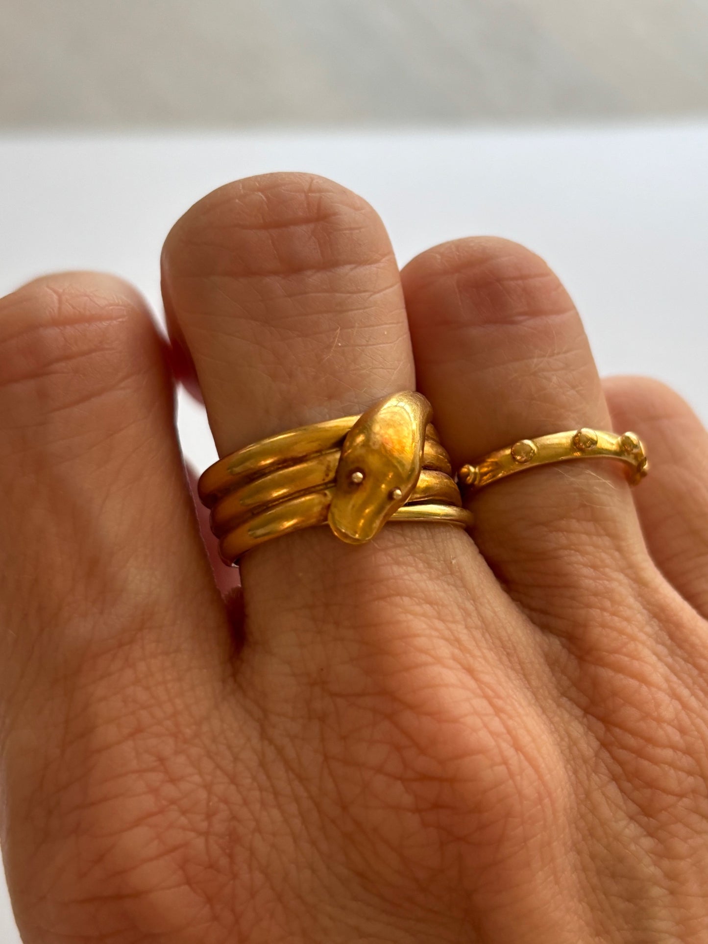 Antique British 18k 18ct  Gold Snake Ring