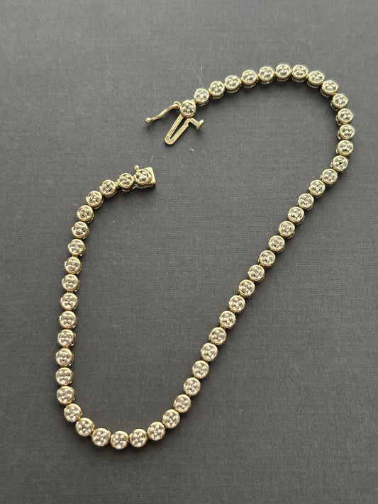 Vintage 9k Gold & Diamond Tennis Bracelet