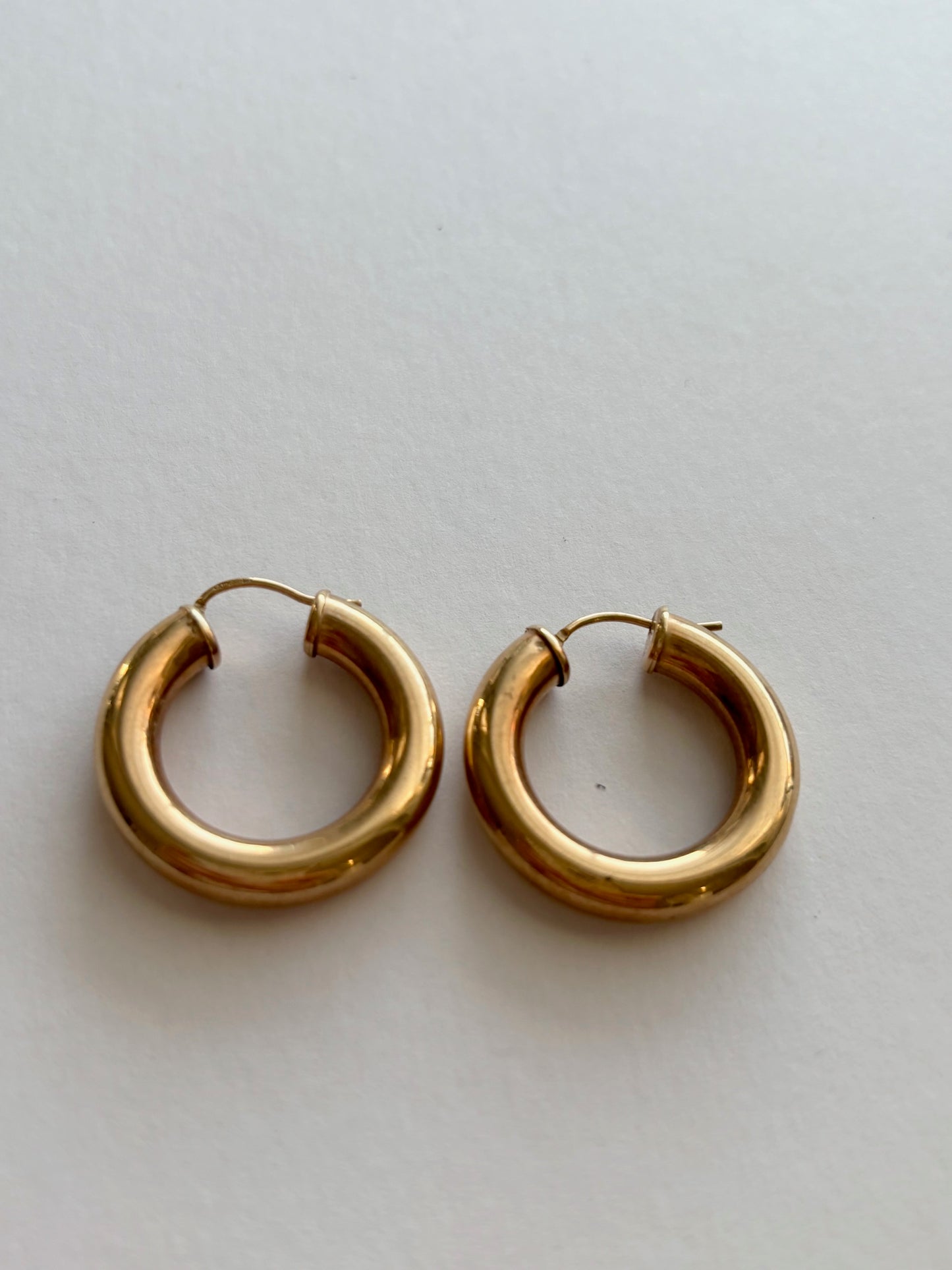 9k Gold Wide / Chunky Hoop Earrings