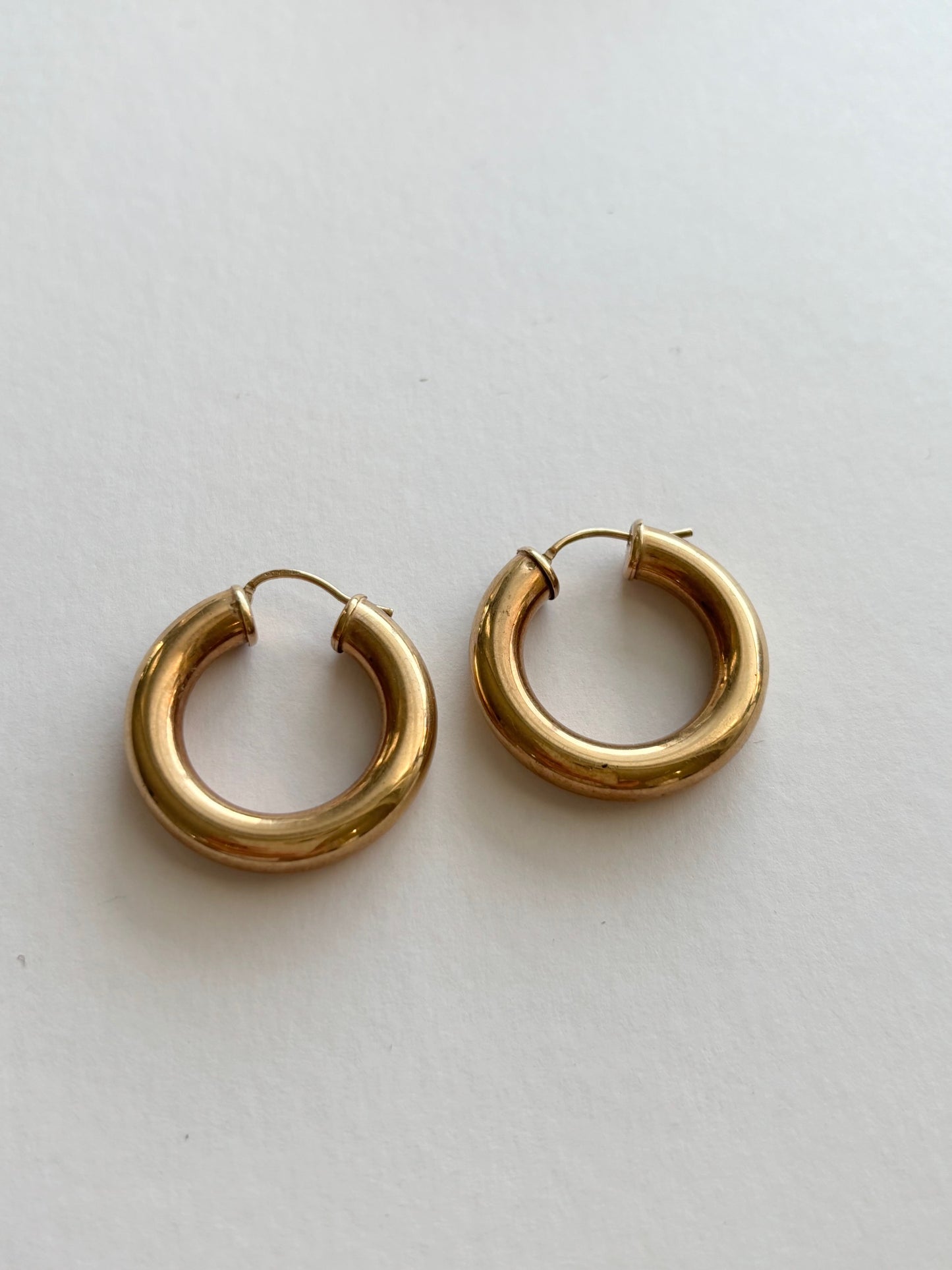 9k Gold Wide / Chunky Hoop Earrings